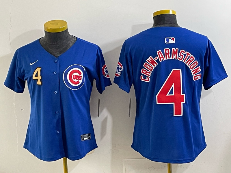 Youth Chicago Cubs #4 Crow-Armstrong Blue Nike MLB 2025 Jersey 007->youth mlb jersey->Youth Jersey